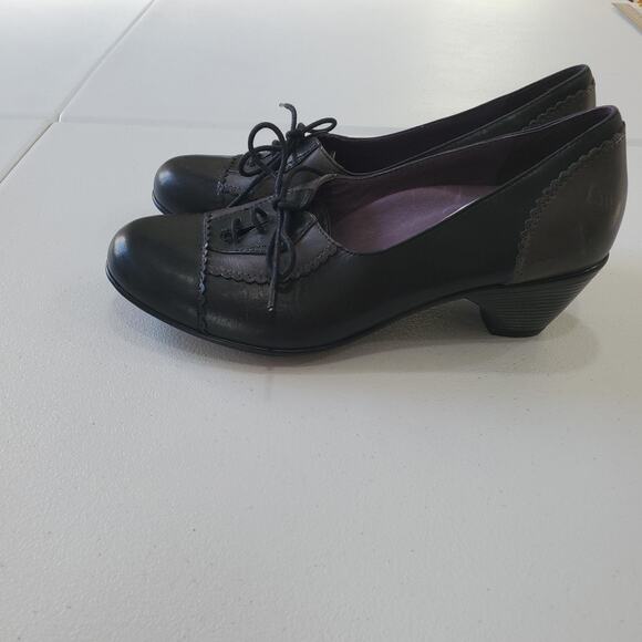 Dansko Shoes Whimsigoth Witch 38 7 Black Leather Lace Up Oxford Comfort Pumps - Picture 6 of 7